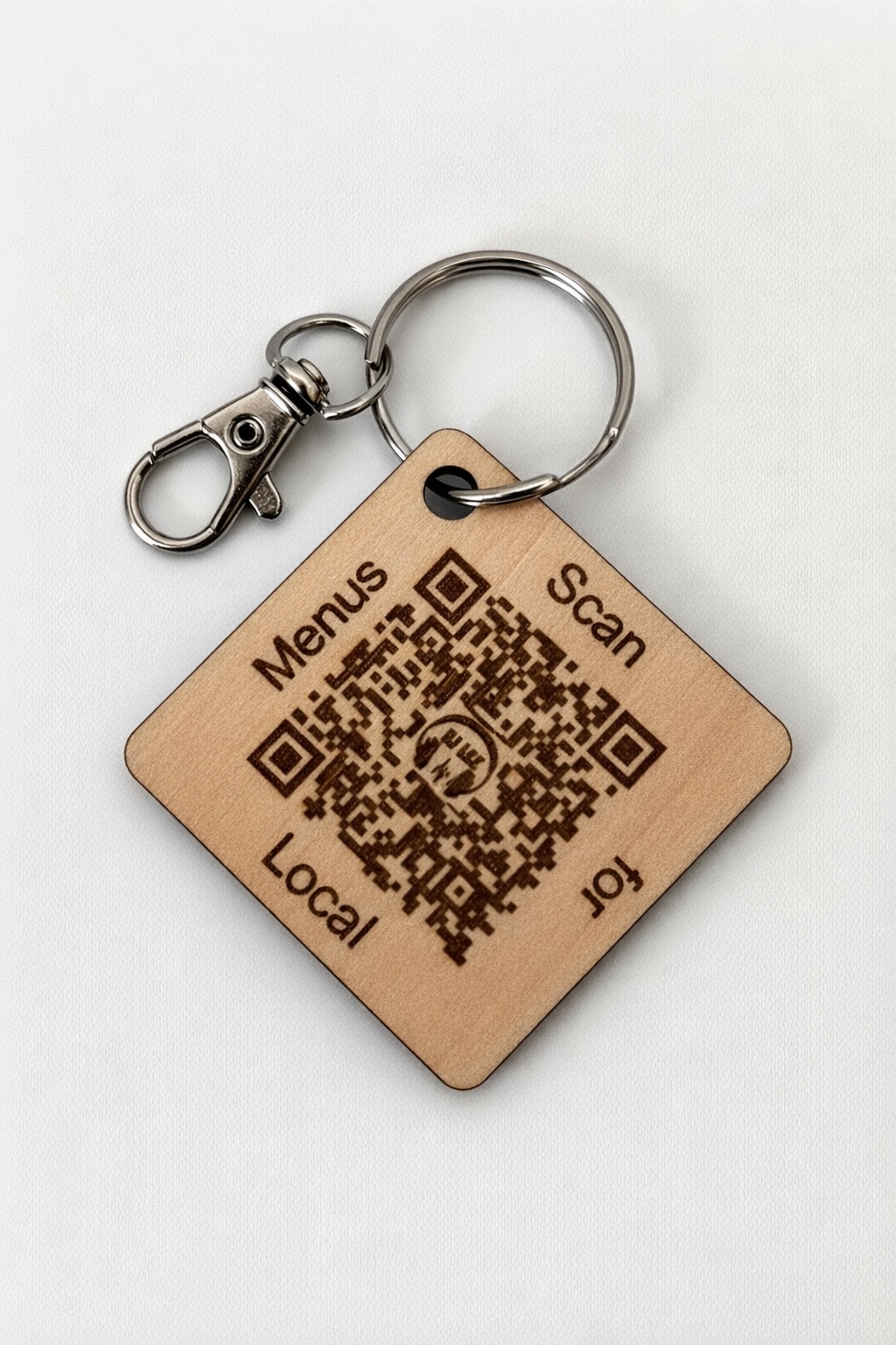 Custom personalized wooden keyring with laser engraving